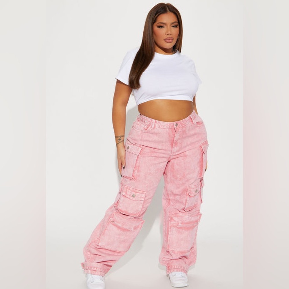 Billie Low Slung Cargo Jeans - Pink SIZE 15